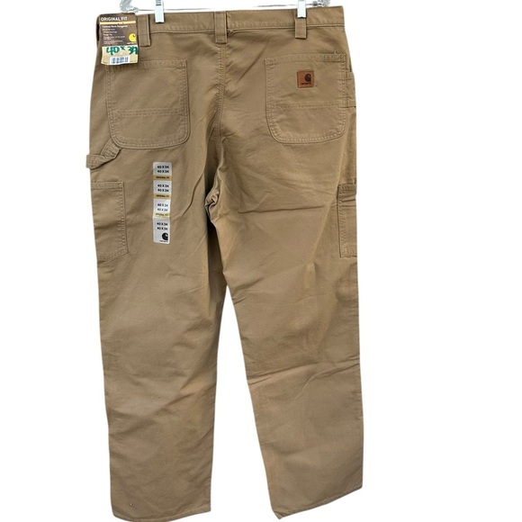 NWT Carhartt Canvas Work Dungarees- Size 40 x 34 - Tan Khaki - Picture 4 of 7